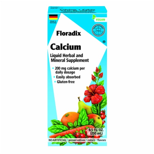 Floradix Calcium Liquid Herbal and Mineral Supplement 200mg Perspective: front