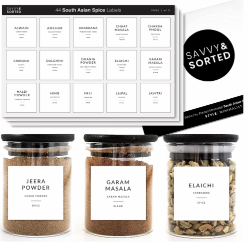 Large Spice jars + Labels