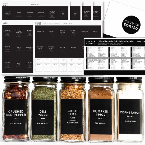 162 Black Minimalist Spice Labels Stickers Spice Jar Labels Preprinted Labels 162 Labels Mariano s