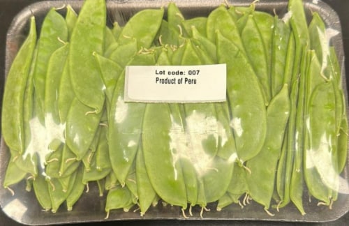 Trayed Snow Peas Perspective: front