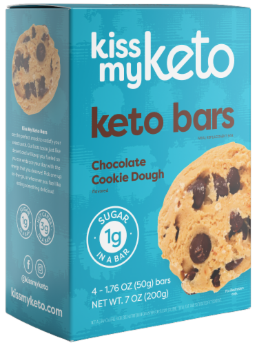 Kiss My Keto Chocolate Cookie Dought Bars Perspective: front