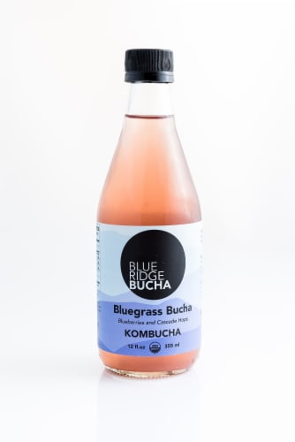 Blue Ridge Bucha Bluegrass Organic Kombucha Drink Perspective: front