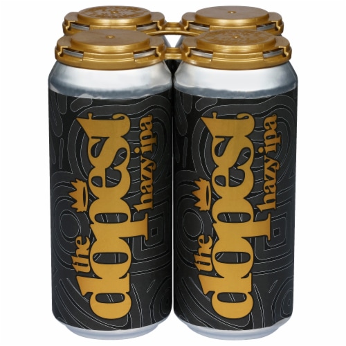 Crowns & Hops Brewing The Dopest Hazy IPA Cans Perspective: front