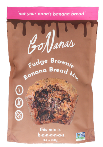 GoNanas Fudge Brownie Banana Bread Mix Perspective: front