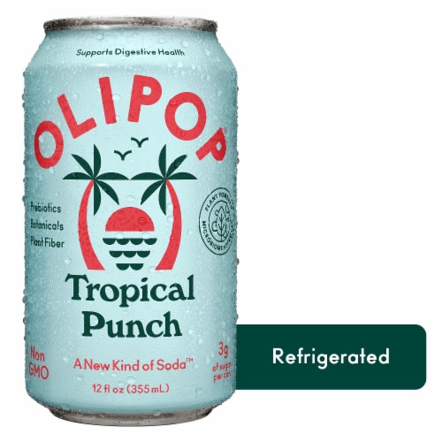 Olipop™ Tropical Punch Soda Can Perspective: front