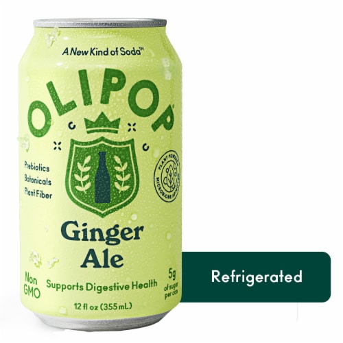 Olipop® Ginger Ale Soda Can Perspective: front