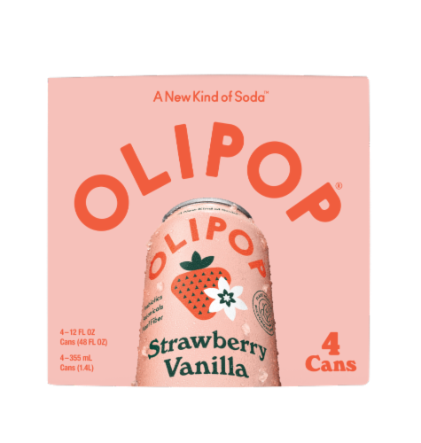 Olipop® Prebiotic Soda Strawberry Vanilla Perspective: front