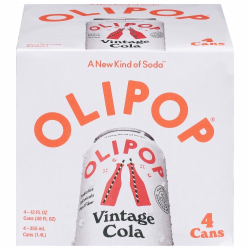 Olipop® Vintage Cola Prebiotic Soda Cans Perspective: front