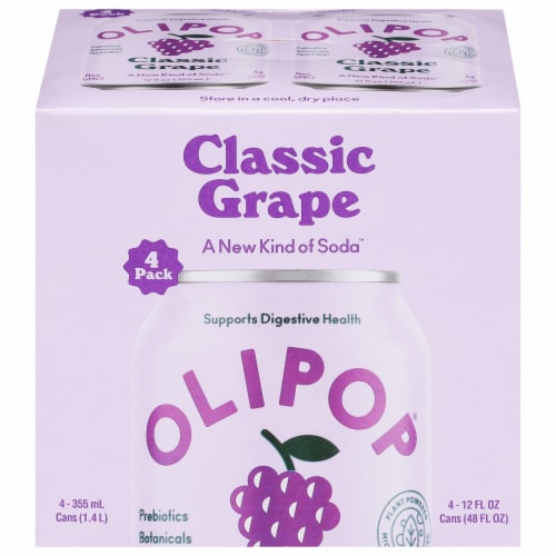 Olipop® Prebiotic Classic Grape Soda Perspective: front