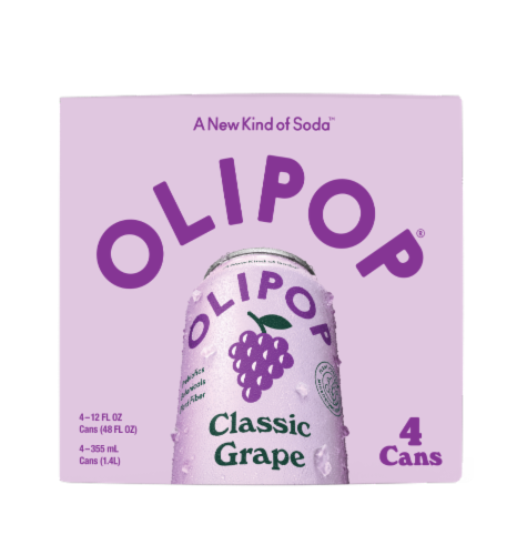 Olipop® Prebiotic Classic Grape Soda Perspective: front