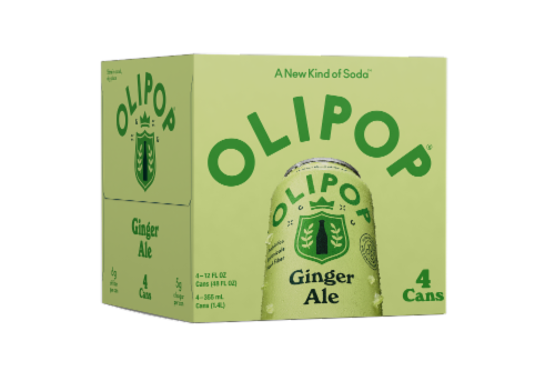 Olipop® Prebiotic Ginger Ale Soda Cans Perspective: front