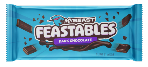 Feastables Dark Chocolate Candy Bar Perspective: front