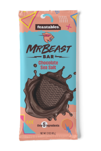 Feastables™ Mr Beast Chocolate Sea Salt Bar Perspective: front