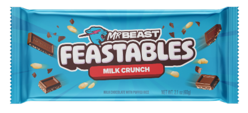 Mr. Beast Feastables Milk Crunch Candy Bar Perspective: front