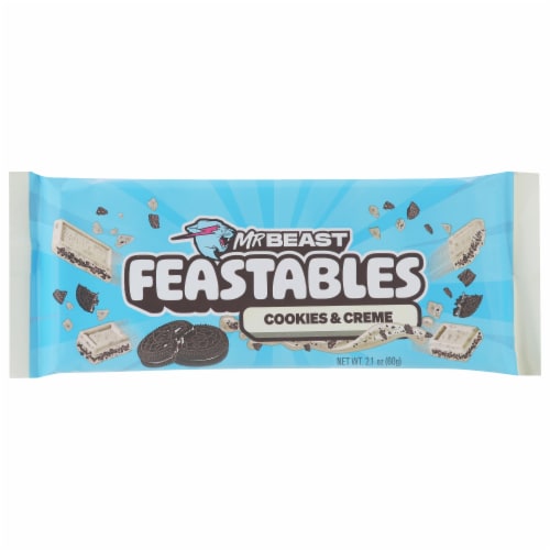 Feastables Cookies and Creme Chocolate Bar Perspective: front