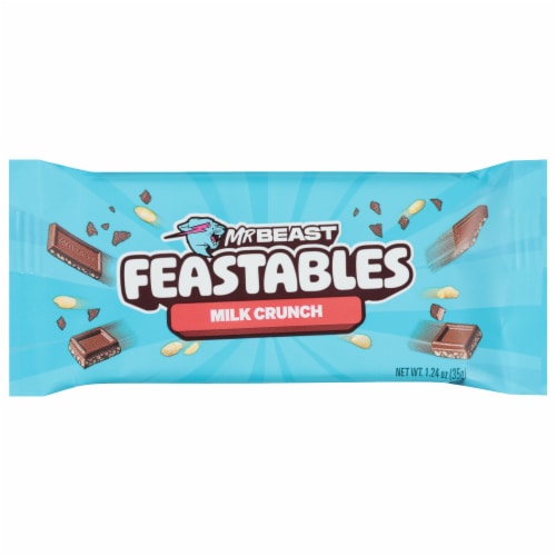 Mr. Beast Feastables Milk Chocolate Crunch Candy Bar Perspective: front