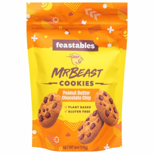 Feastable Mr Beast Peanut Butter Chocolate Chip Cookie Perspective: front