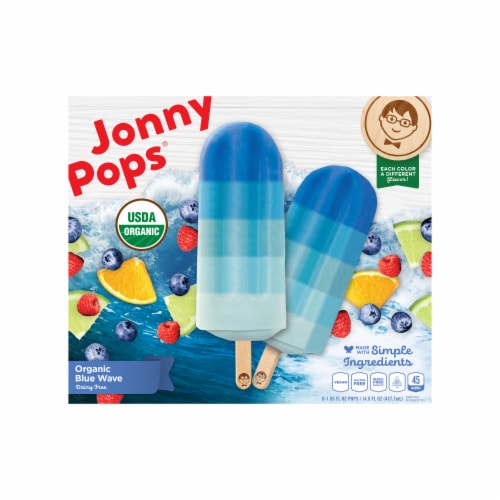 Jonny Pops® Dairy Free Organic Blue Wave Fruit Bars Perspective: front