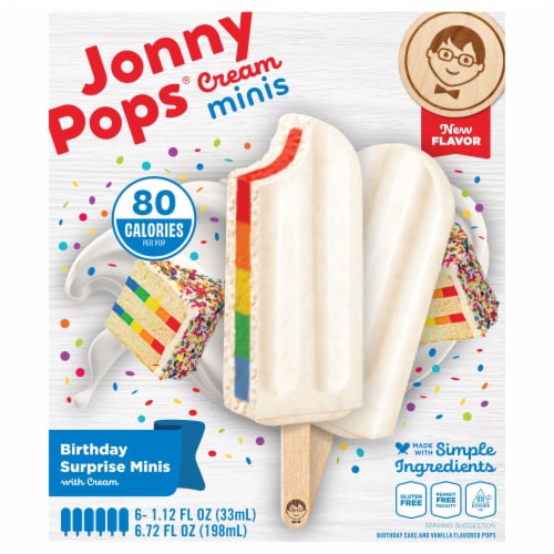 Jonny Pops®  Cream Minis- Birthday Cake Perspective: front