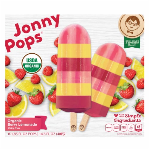 Jonny Pops® Oranic Berry Lemonade Perspective: front