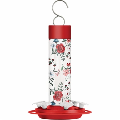 Nature's Way Glass Vintage Blossom Decorative Hummingbird Feeder Perspective: front