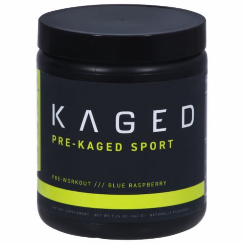 Kaged Pre-Kaged Sport Blue Raspberry Pre-Workout Perspective: front