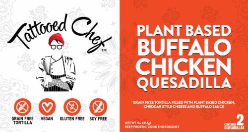 Tattooed Chef™ Plant Based Buffalo Chicken Quesadilla Perspective: front