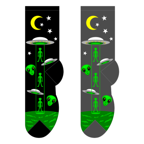 Foozys Men's Aliens Holiday Socks Perspective: front