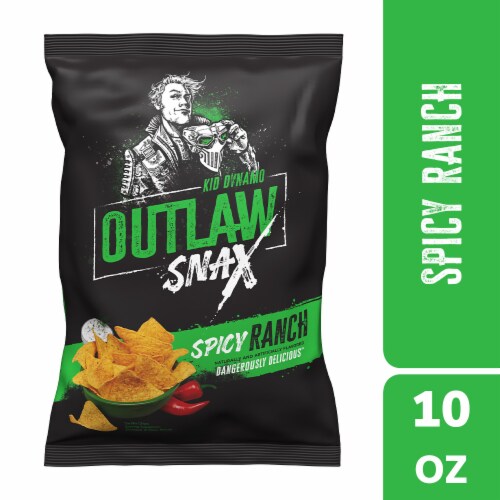 Outlaw Snax Spicy Ranch Tortilla Chips Perspective: front