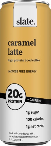 Slate Caramel Latte High Protein Iced Coffee Perspective: front