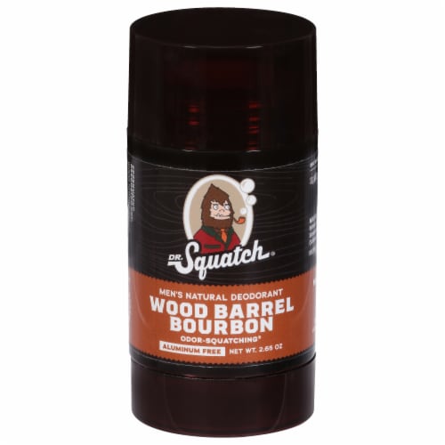 Dr. Squatch Wood Barrel Bourbon Natural Men's Deodorant Perspective: front