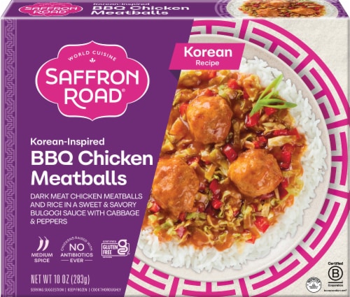 Saffron Road® Korean BBQ Chicken Meatballs Perspective: front