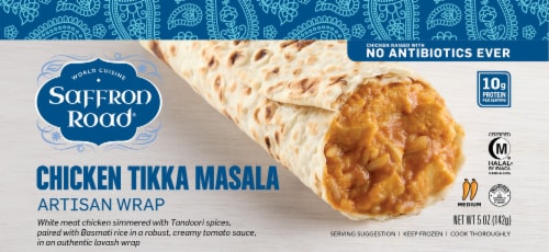 Saffron Road Frozen Tikka Chicken Burrito Perspective: front