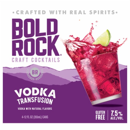 Bold Rock® Vodka Transfusion Craft Cocktails Perspective: front