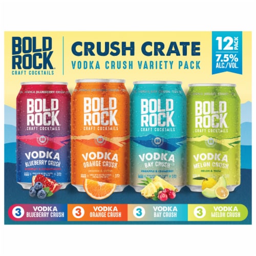 Bold Rock® Crush Crate Vodka Crush Variety Pack Perspective: front