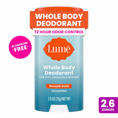 Lume Women's Whole Body Deodorant Stick Unscented Aluminum Free Perspective: front