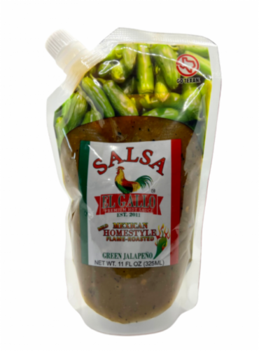 Salsa El Gallo Mexican Homestyle Flame-Roasted Green Jalapeno Salsa Perspective: front