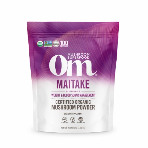 Om Mushroom® Maitake Organic Superfood Mushroom Powder Perspective: front