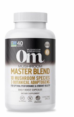 Om® Mushroom Master Blend Daily Boost Vegetable Capsules Perspective: front