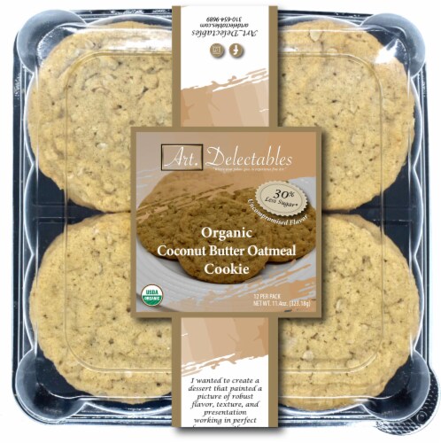 Organic Coconut Butter Oatmeal Cookie Perspective: front