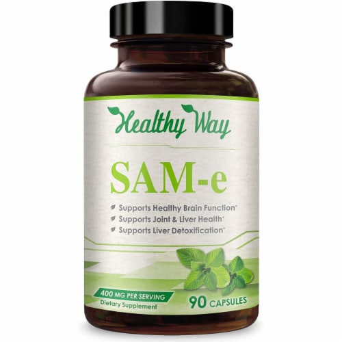 Healthy Way SAM-e, Supports Health & Brain Function, 90 Capsules, 400mg Perspective: front