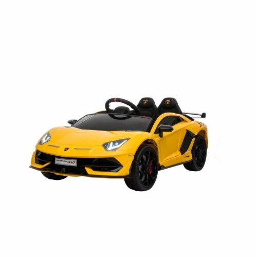 212 Main HL328YELLOW 12V Lamborghini Aventador 1 Seater Ride On Toy Car, Yellow Perspective: front