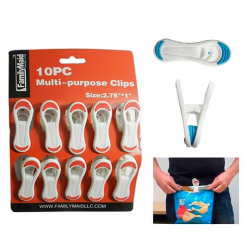 AllTopBargains 4pc Bag Clips Food Chip Assorted Size Multi Purpose Clothespin Mini Clip Crafts