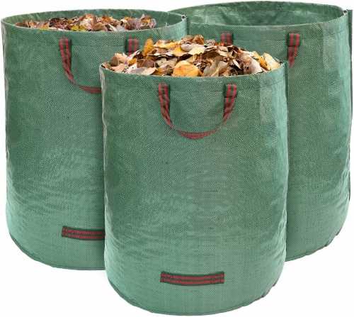 3 Pack Reuseable Garden Waste Bags, 32/63/72Gal Waterproof Debris Bag