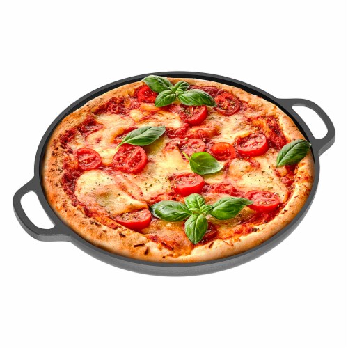 Chef Pomodoro Cast Iron Pizza Pan, 12 Inch Pre-Seasoned Skillet, with  Handles, Baking Pan, 1 - Gerbes Super Markets