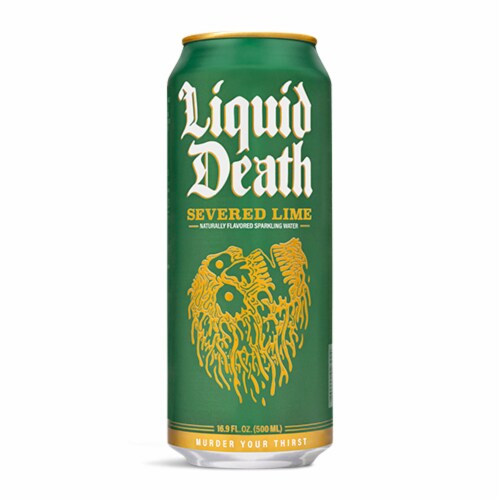 Liquid Death Severed Lime Sparkling Water Perspective: front