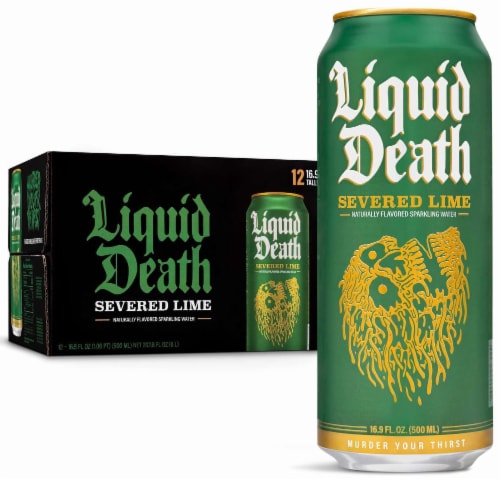Liquid Death Severed Lime Sparkling Water Perspective: front