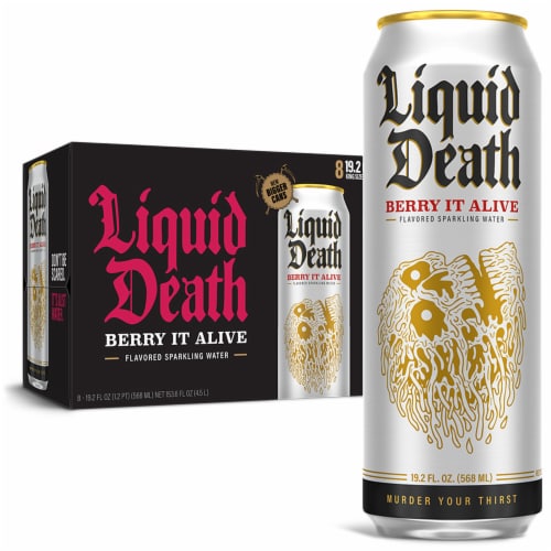 Liquid Death® Berry It Alive Flavored Sparkling Water Cans, 8 pk / 19.2 fl  oz - City Market