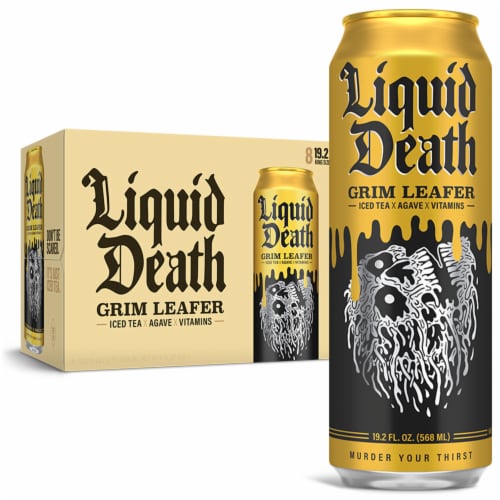 Liquid Death Grim Leafer Iced Tea Perspective: front