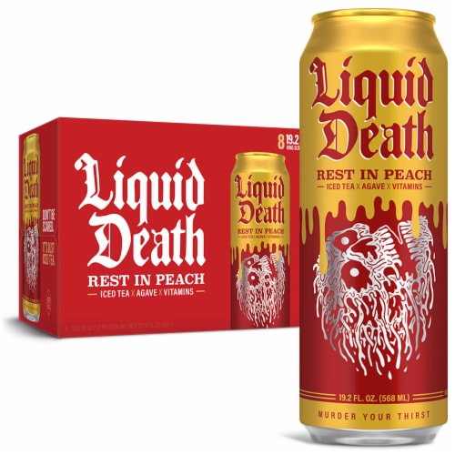 Liquid Death Rest In Peach Iced Tea, 8 pk/19.2 fl oz - Smith's Food and Drug